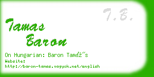 tamas baron business card